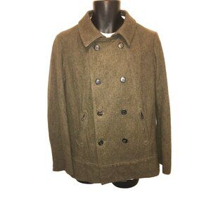 Golden Goose Deluxe Women's Green Double Breasted Pea Coat